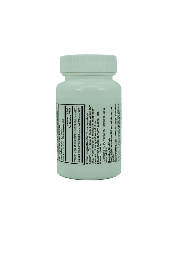 Oyster Shell Calcium 500mg+D Tabs 60CT