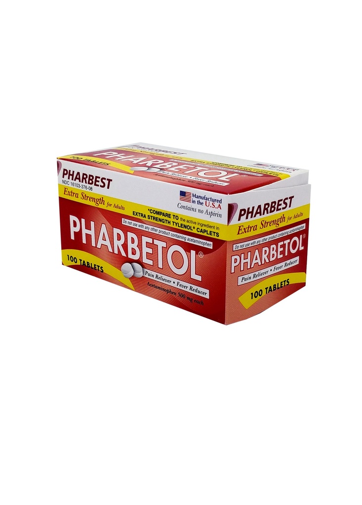 Pharbetol 500mg Tabs Acetaminophen 100CT