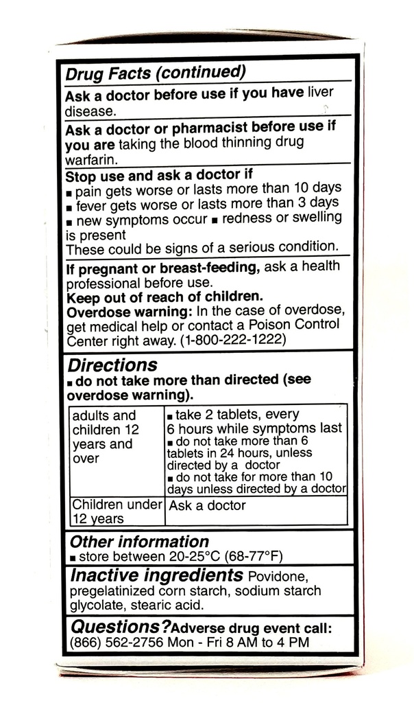 Pharbetol 500mg Tabs Acetaminophen 100CT