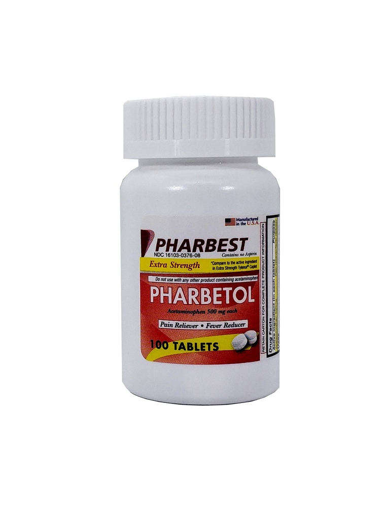 Pharbetol 500mg Tabs Acetaminophen 100CT