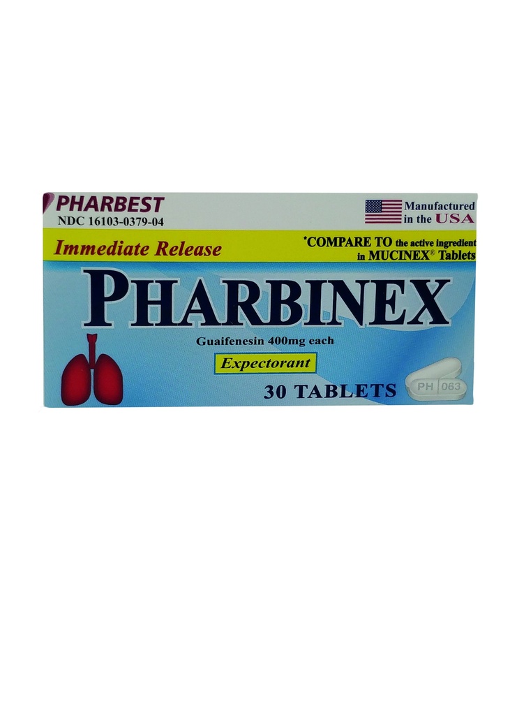 Pharbinex 400mg Tab Guaifenesin 30CT