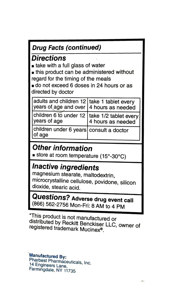 Pharbinex 400mg Tab Guaifenesin 30CT