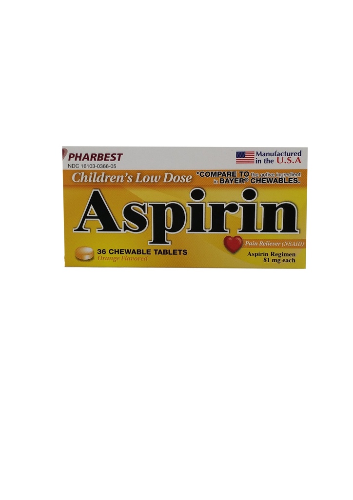 Chew Aspirin 81mg Tab 36CT