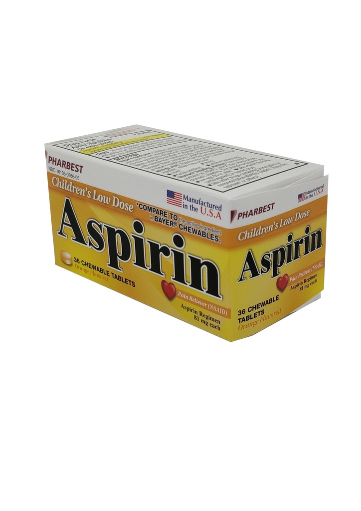 Chew Aspirin 81mg Tab 36CT