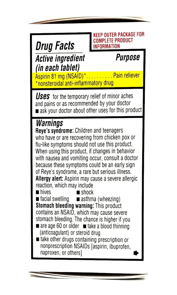 Chew Aspirin 81mg Tab 36CT