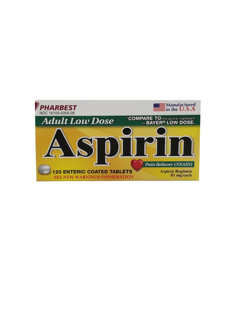 EC Aspirin 81mg Tabs 120CT