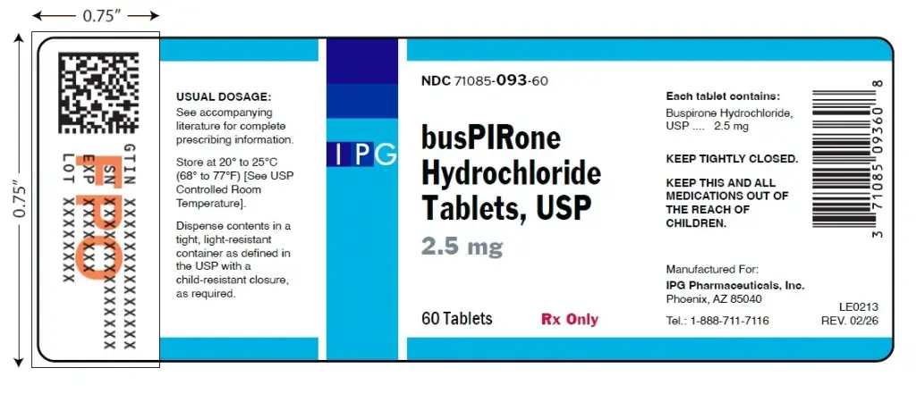 Buspirone 2.5mg Tablet 60CT
