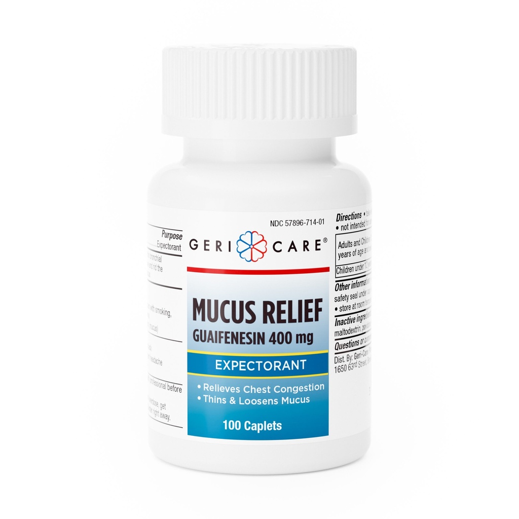 Mucus Relief Guaifenesin 400mg caplets 100 count