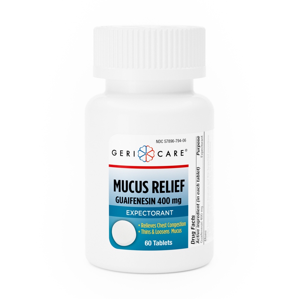 Mucus Relief Guaifenesin 400mg tablets 60 count