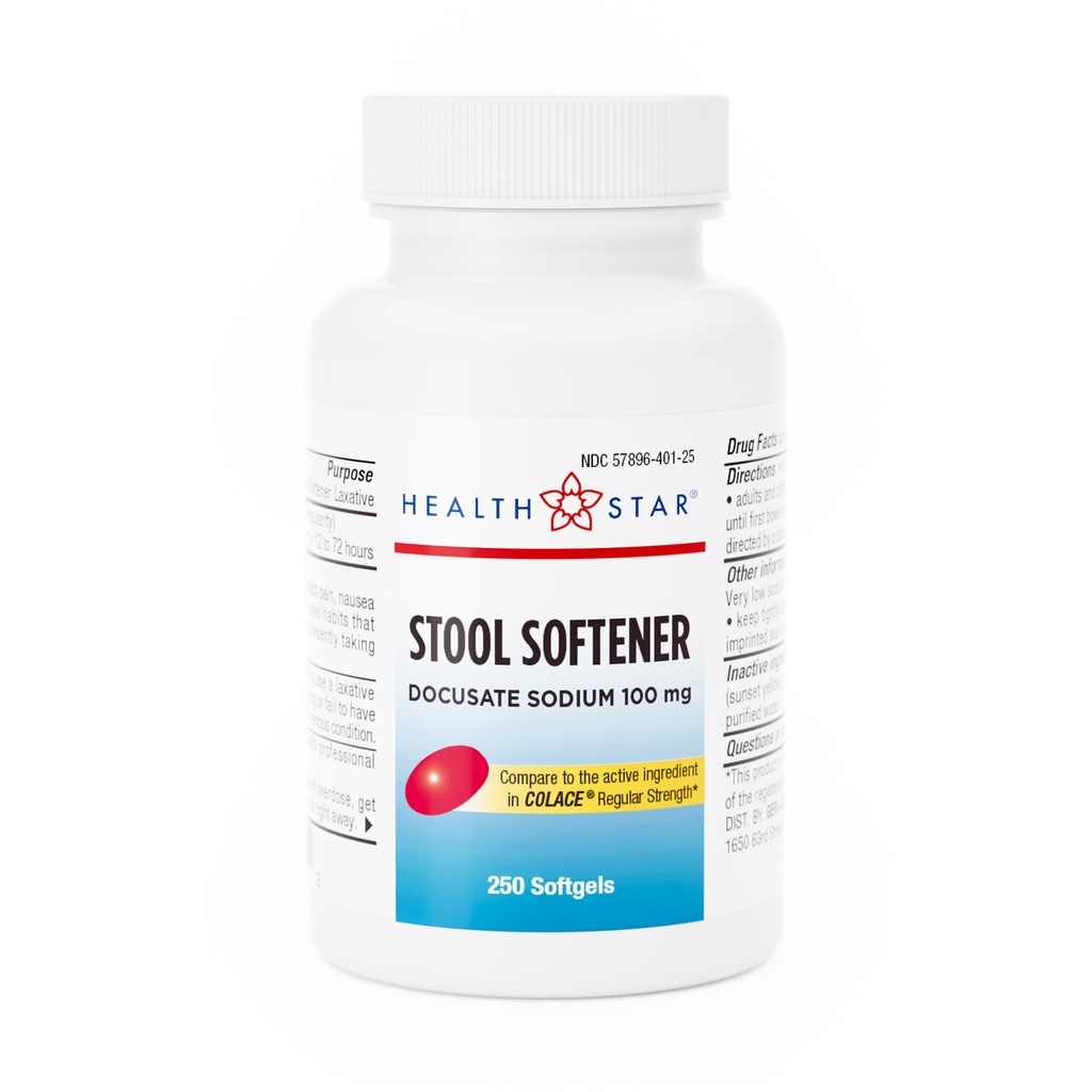 Docusate Sodium 100mg softgels 250 count