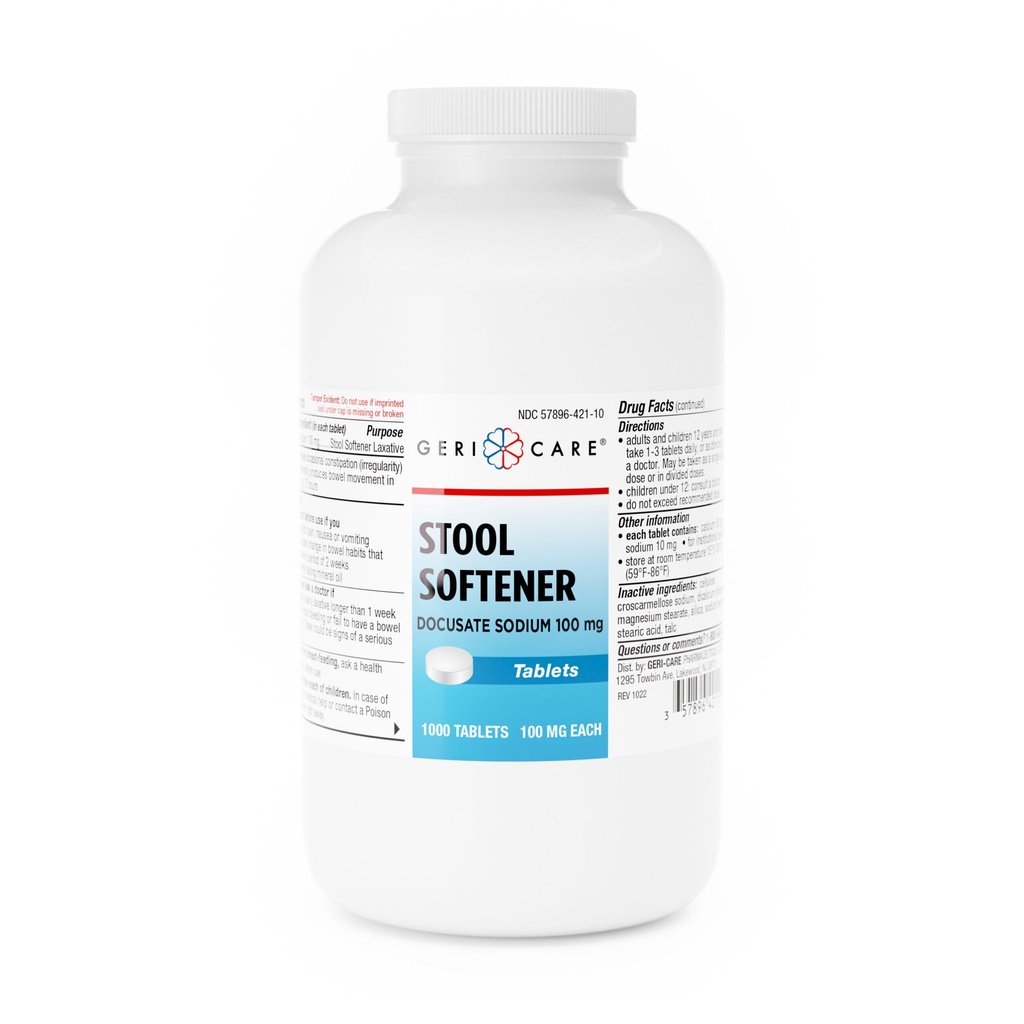 Docusate Sodium 100mg tablets 1000 count