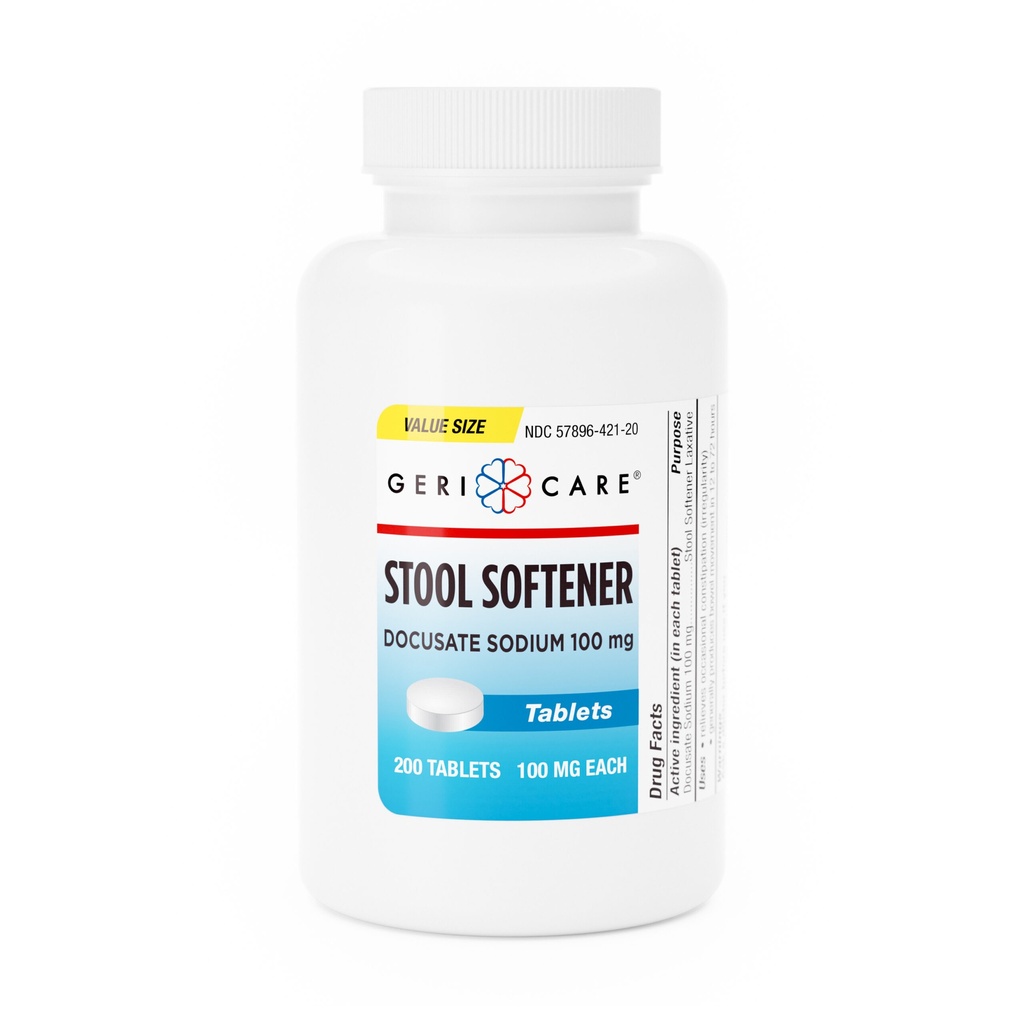 Docusate Sodium 100mg tablets 200 count