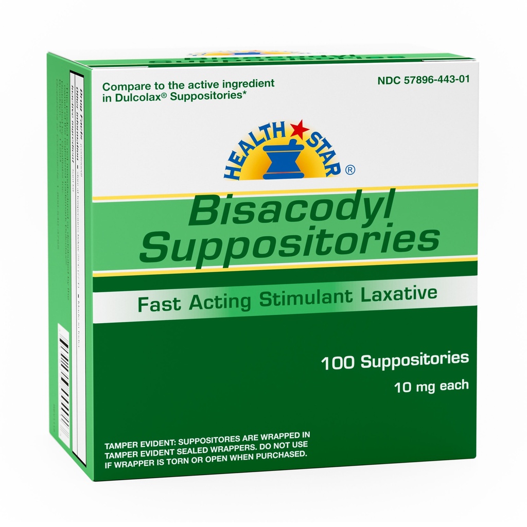 Bisacodyl 10mg suppositories 100 count