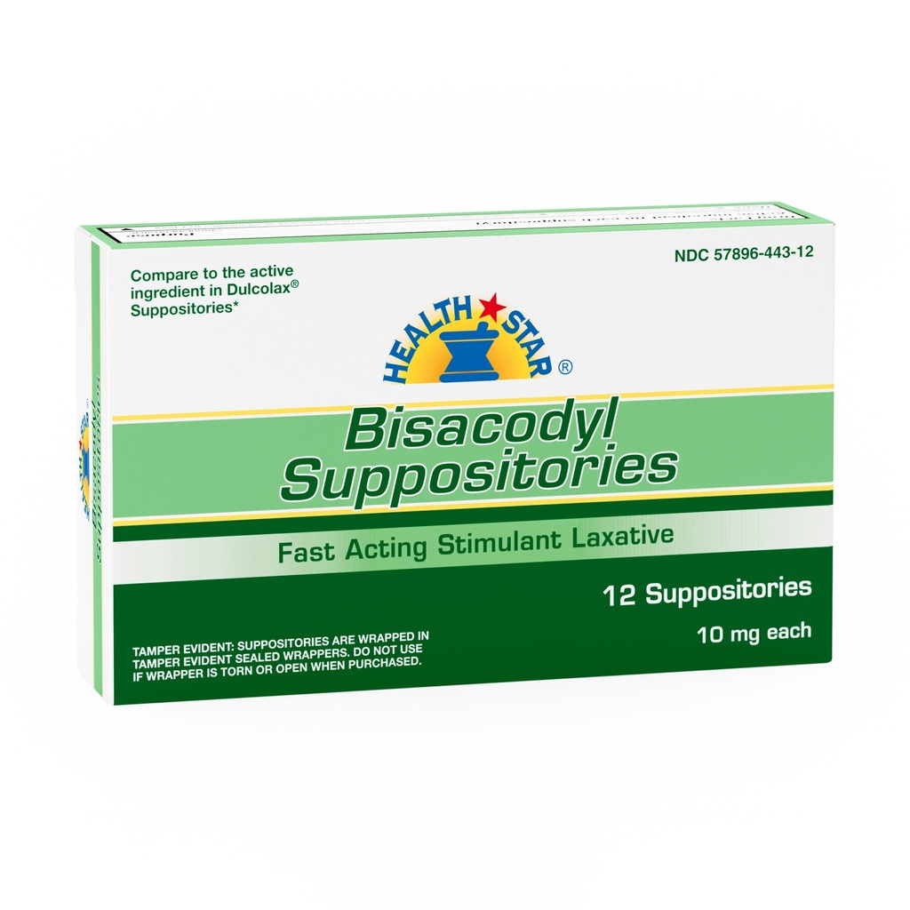 Bisacodyl 10mg suppositories 12 count