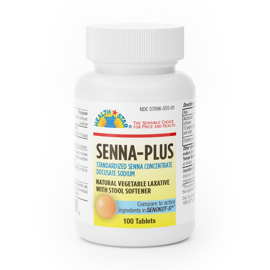 Senna + Docusate Sodium 8.6mg + 50mg tablets 100 count