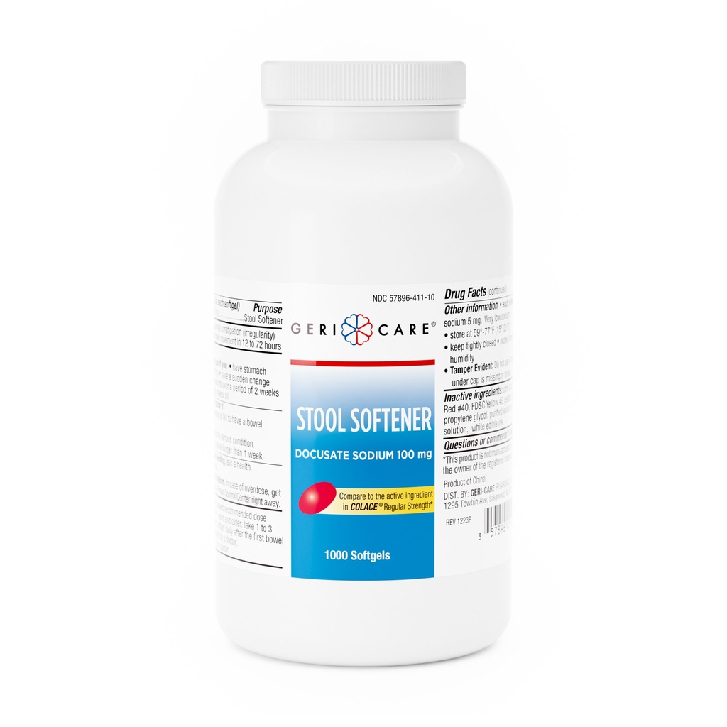 Docusate Sodium 100mg softgels 1000 count