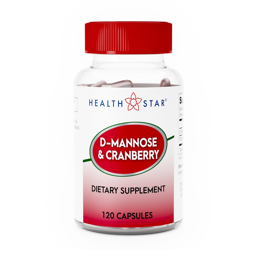 D-Mannose + Cranberry 1300mg + 50mg capsules 120 count