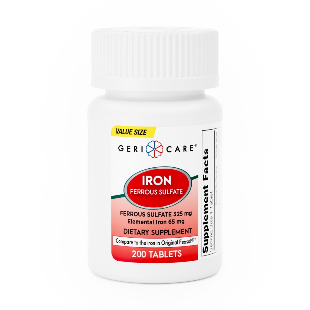 Ferrous Sulfate Iron 325mg tablets 200 count