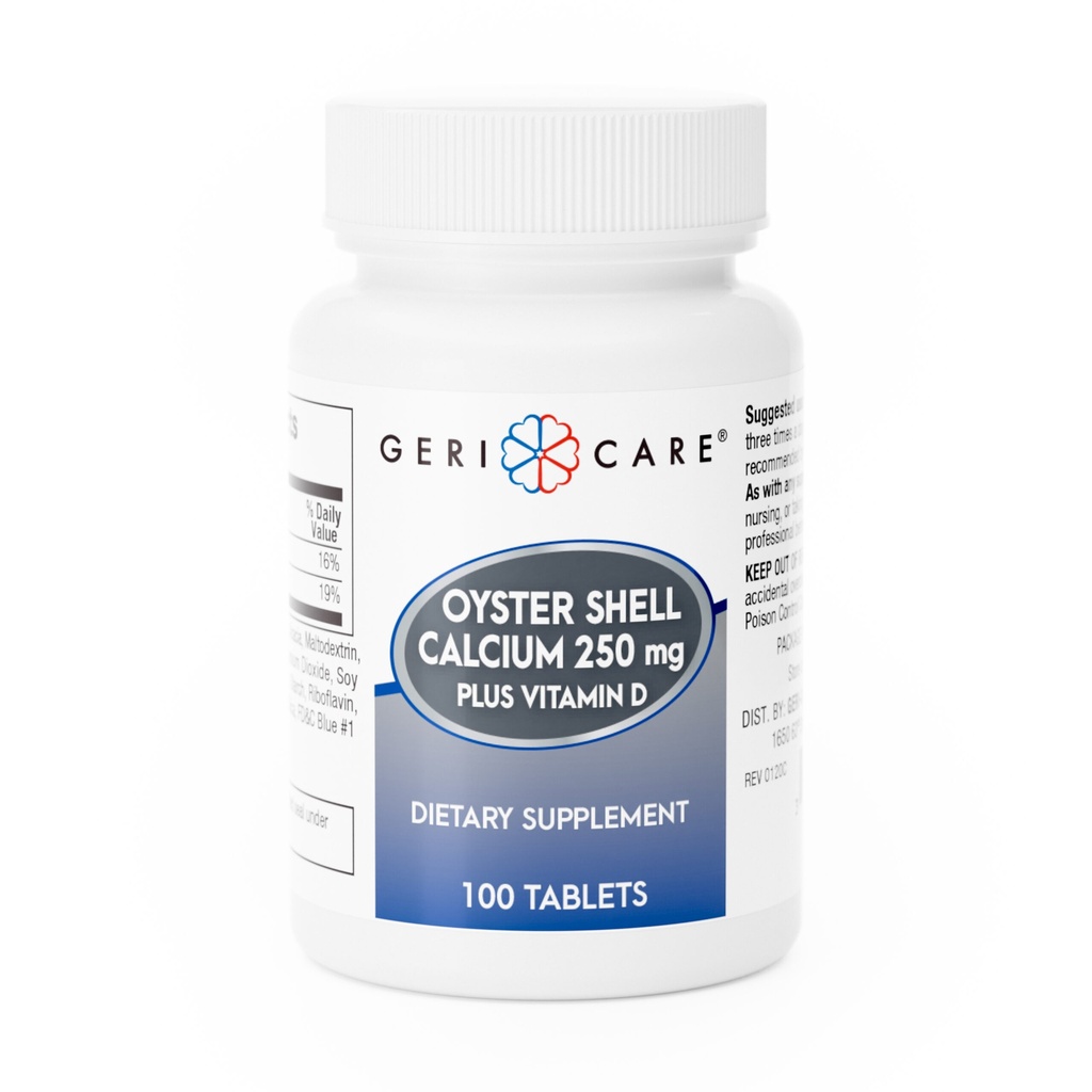 Oyster Shell Calcium + Vitamin D 250mg + 125IU tablets 100 count