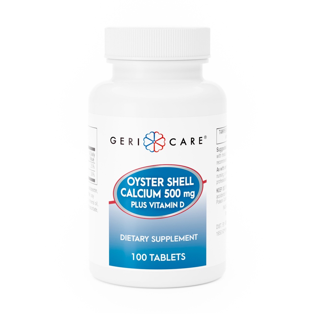Oyster Shell Calcium + Vitamin D 500mg + 200IU tablets 100 count