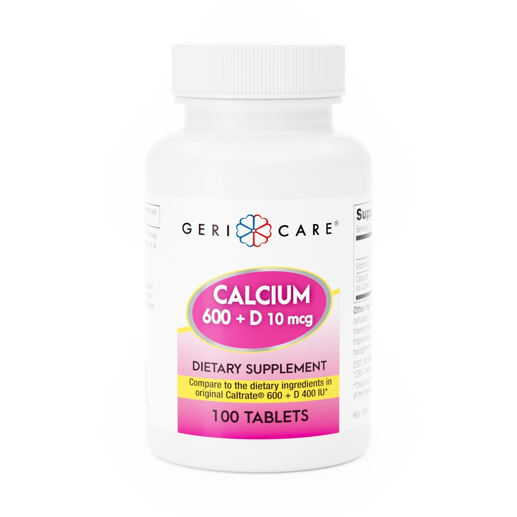 Calcium Carbonate + Vitamin D 600mg + 400IU tablets 100 count
