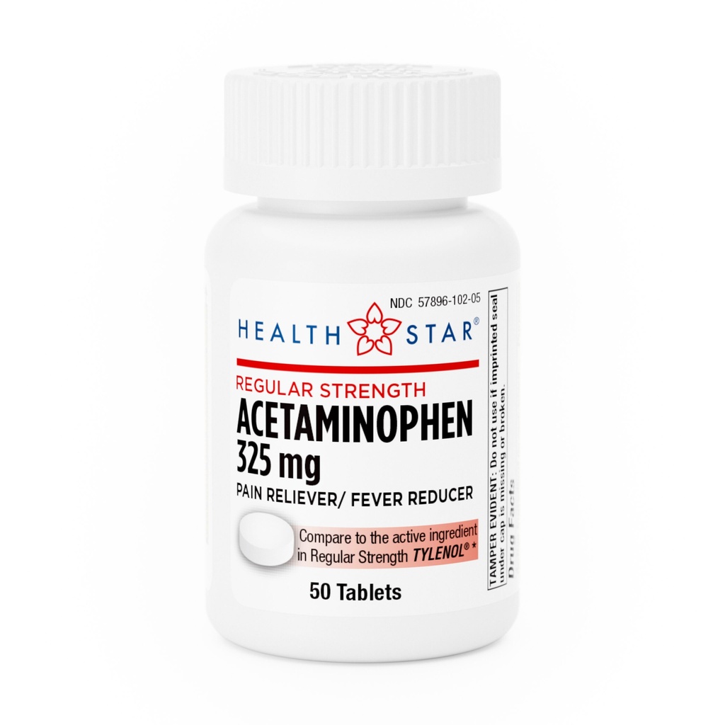 Acetaminophen 325mg tablets 50 count