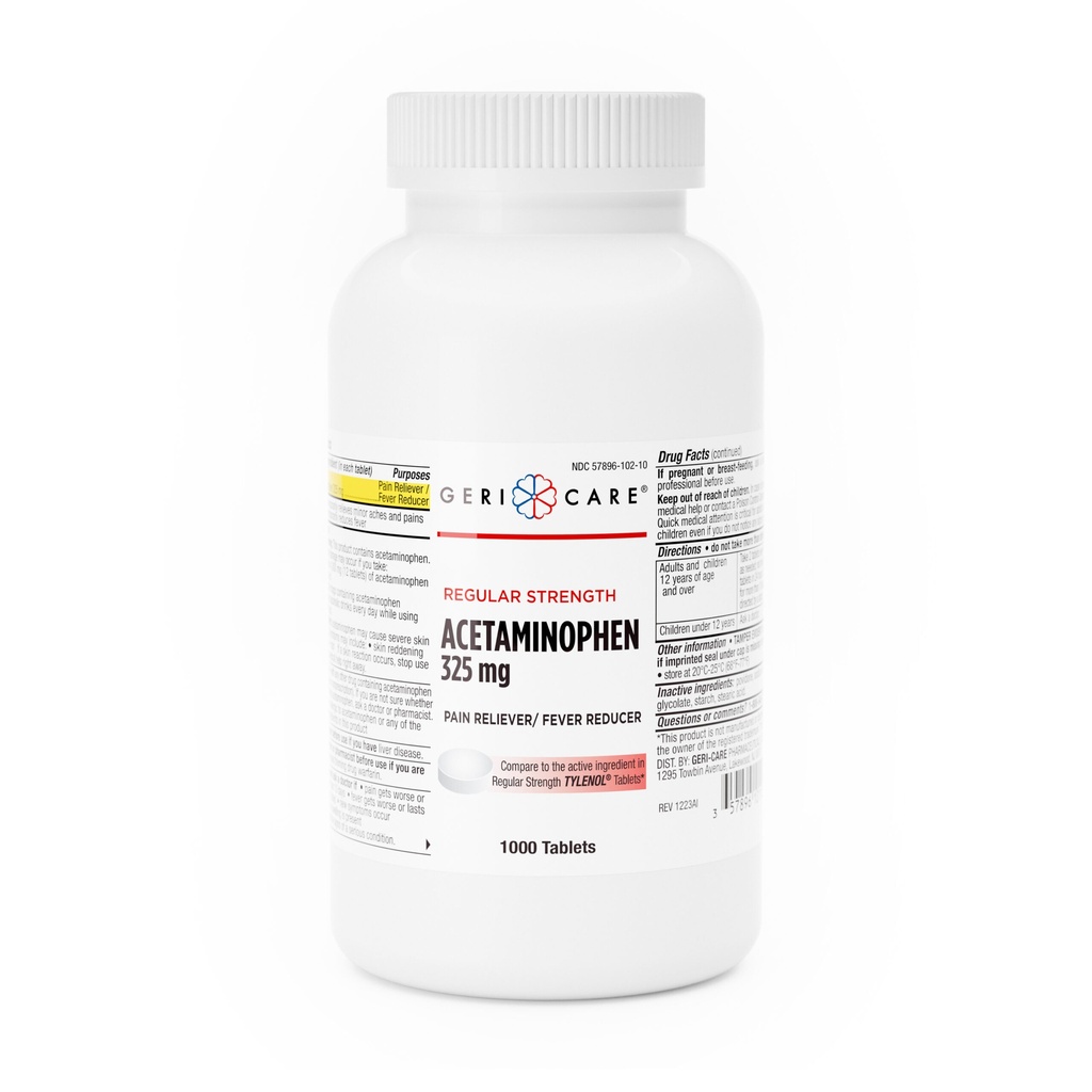 Acetaminophen 325mg tablets 1000 count