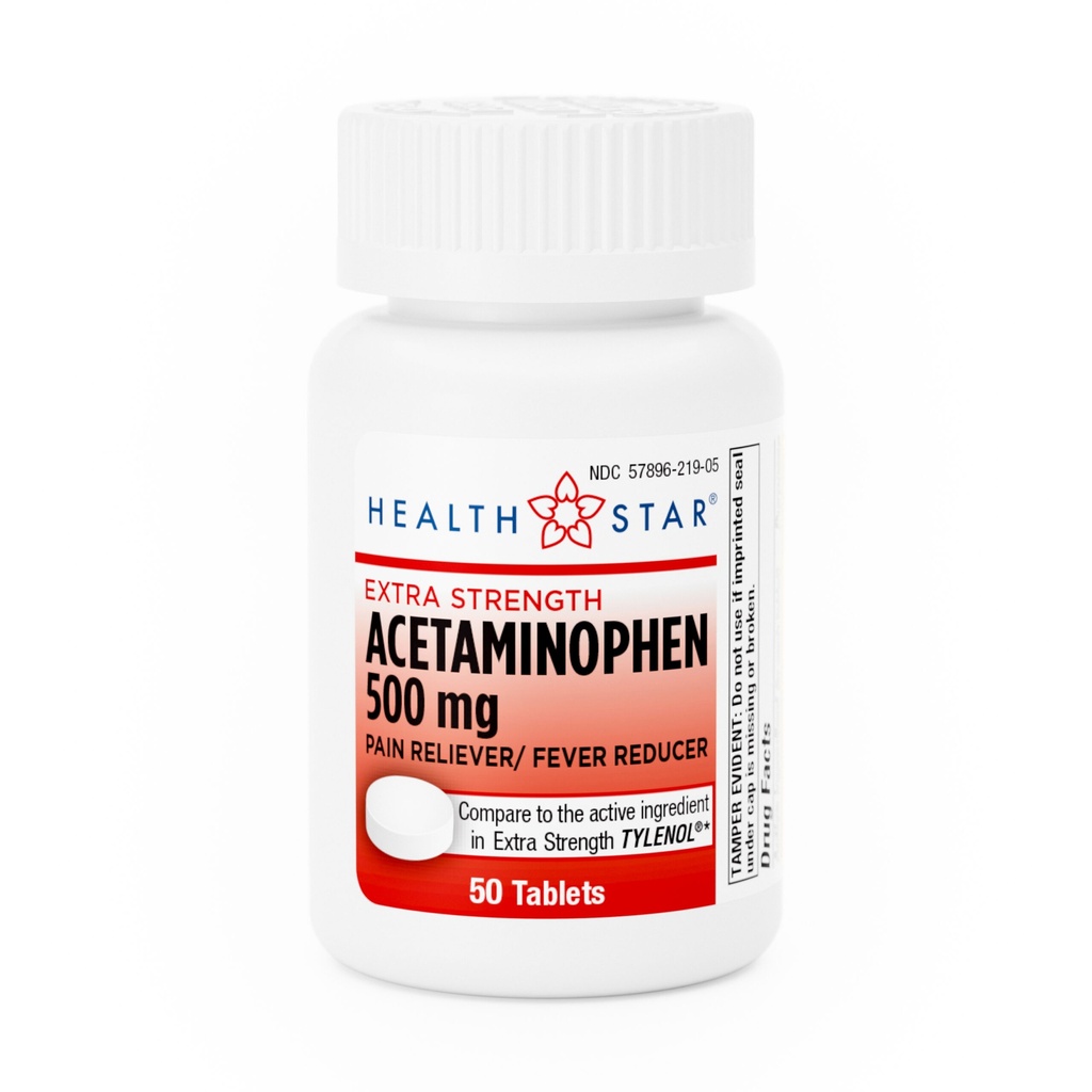 Acetaminophen 500mg tablets 50 count
