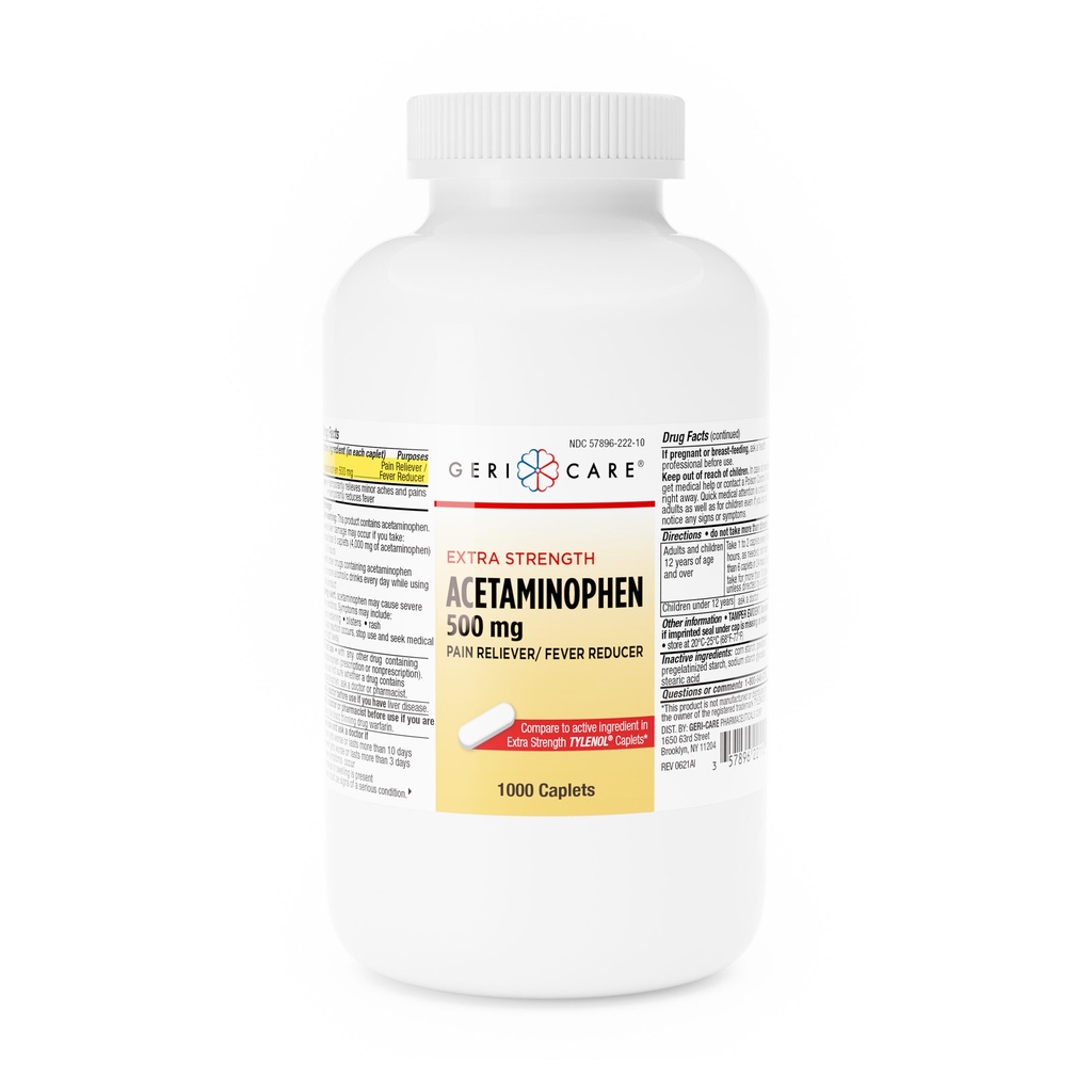 Acetaminophen 500mg caplets 1000 count
