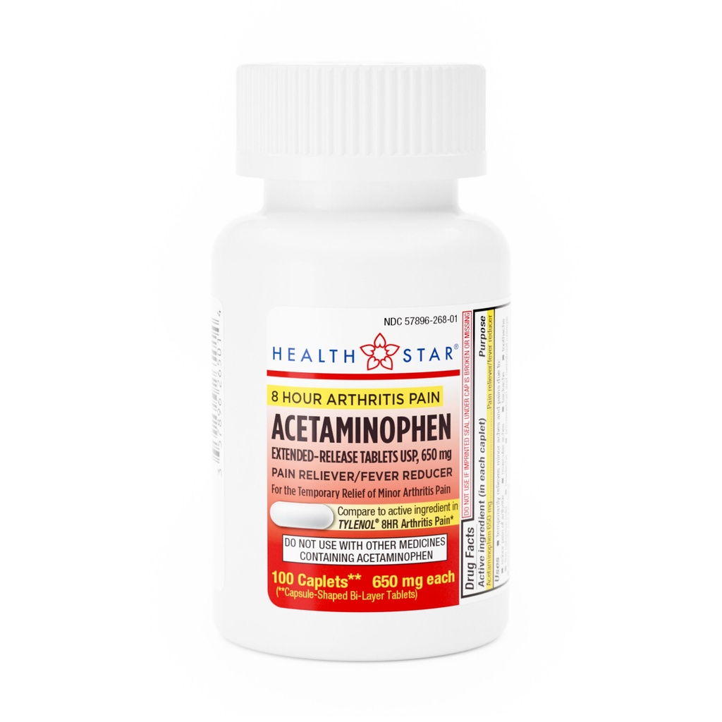 Acetaminophen Arthritis Pain 8 Hour 650mg caplets 100 count