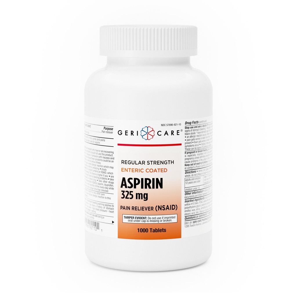 Enteric Coated Aspirin 325mg tablets 1000 count