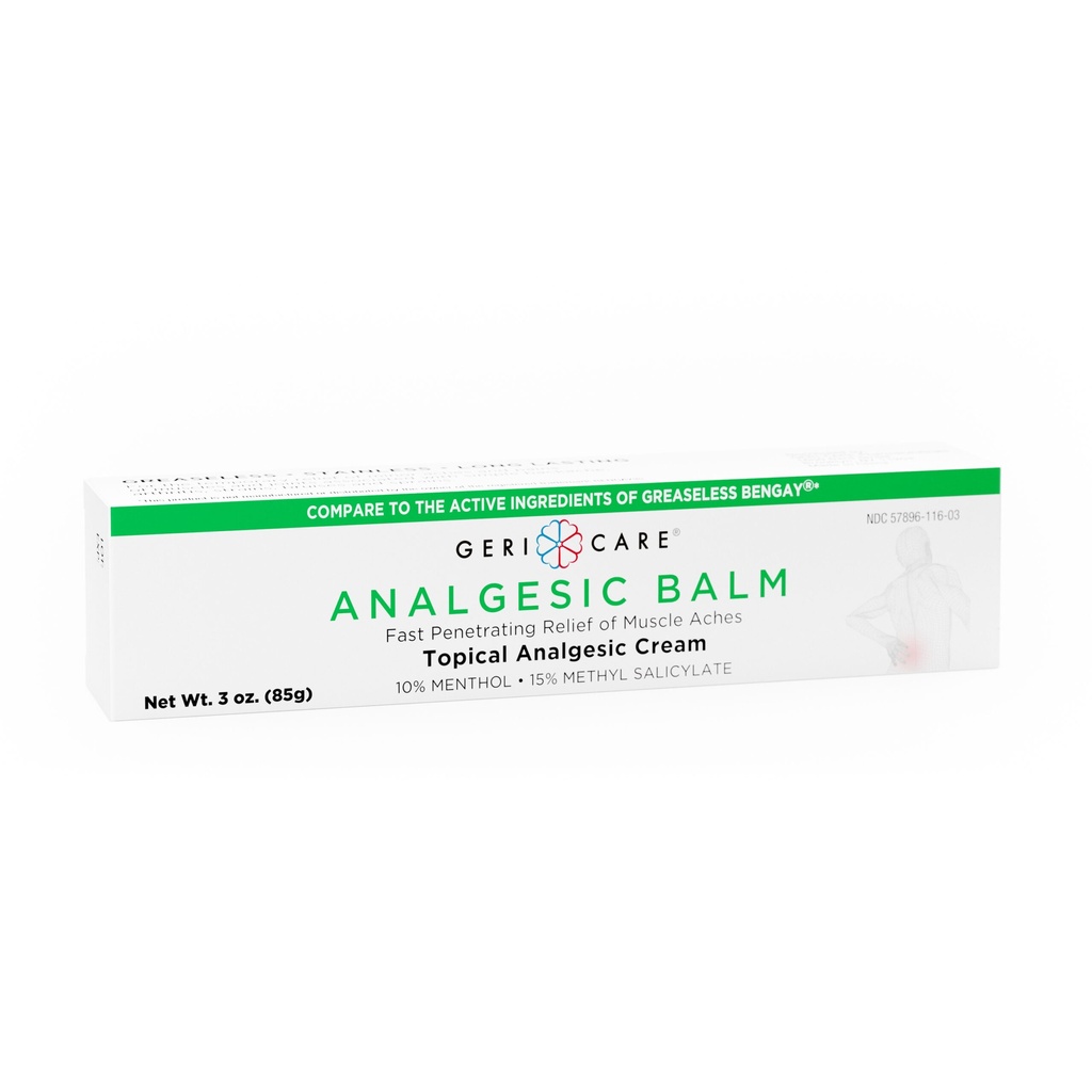 Menthol + Methyl Salicylate Analgesic Balm 10% + 15% cream 3 oz