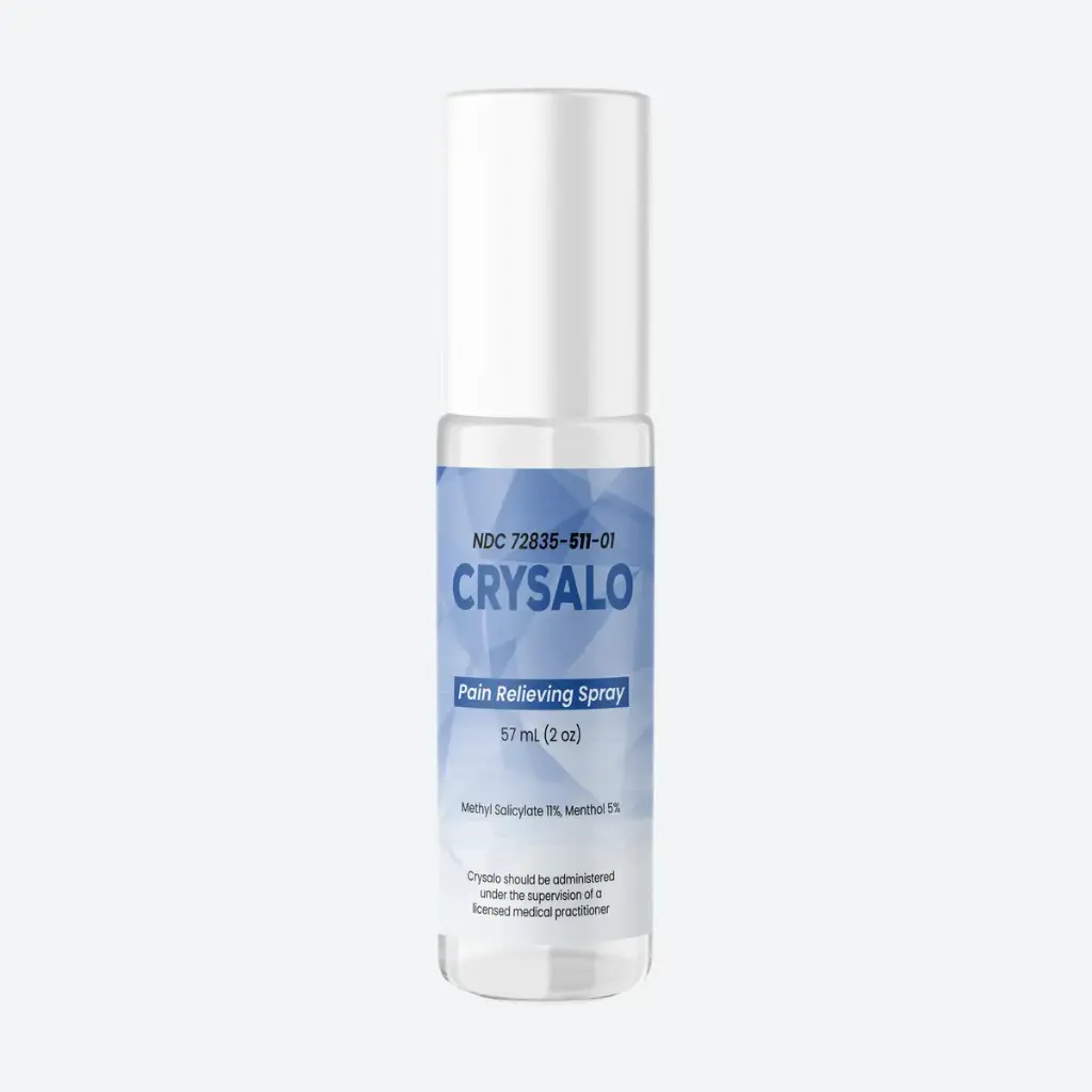 CRYSALO Methyl salicylate 11% / menthol 5% topical liquid · 57 mL spray bottle
