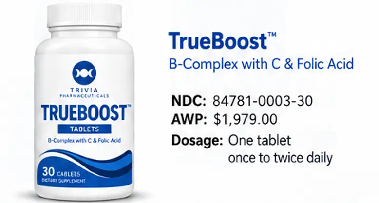 TrueBoost B-Complex with C & Folic Acid 30CT