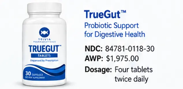 TrueGut Probiotic Support for Digestive Health 30CT