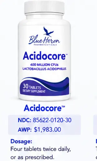 Acidocore 400 Million CFUs Lactobacillus Acidophilus 30CT