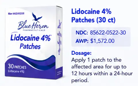 Lidocaine 4% Patches 30BX Topical anesthetic patch