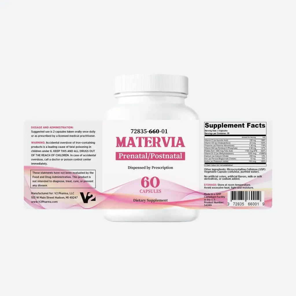 MATERVIA Capsules Folate, Vitamin B, Iron 60CT