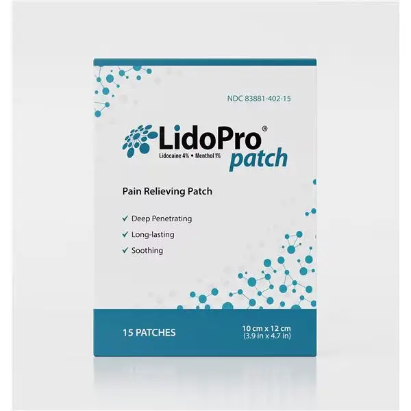 LidoPro Patch Lidocaine 4% Menthol 1% 15ct