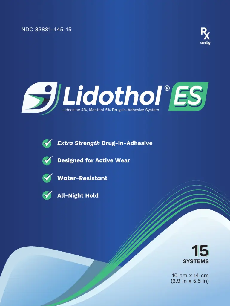 Lidothol ES Patch Lidocaine 4& Menthol 5% 15CT