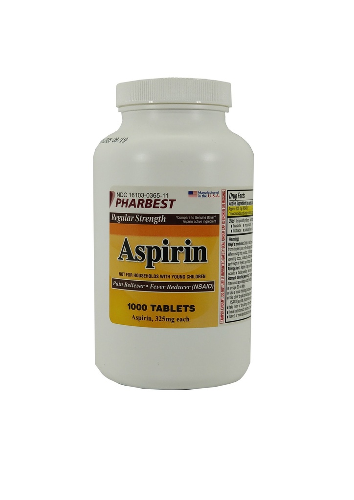 Aspirin 325MG Tabs 1000CT