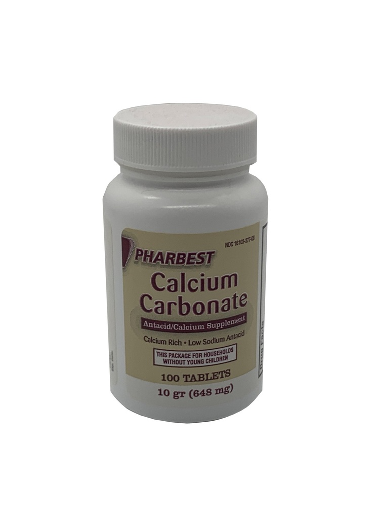 Calcium Carbonate 648mg Tablet 100CT