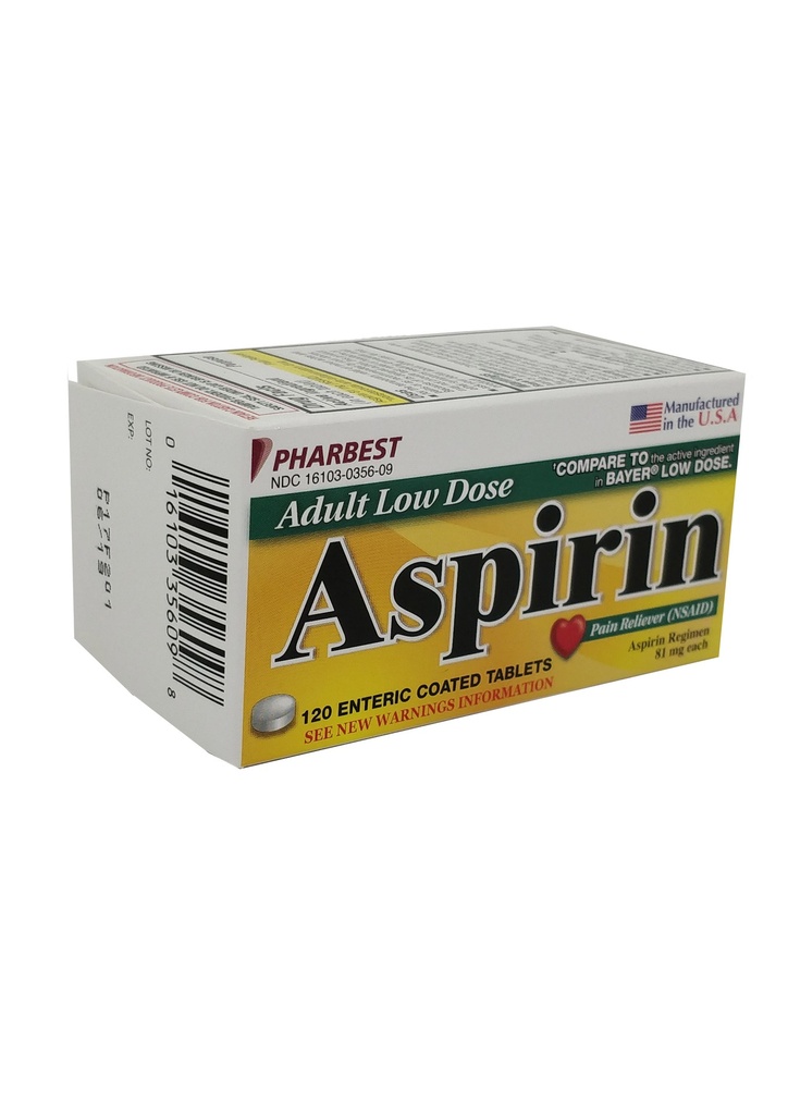 EC Aspirin 81mg Tabs 120CT