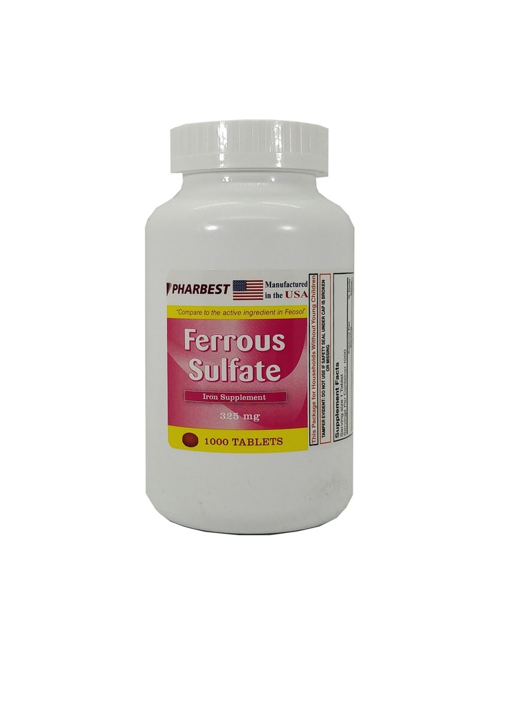 Ferrous Sulfate 325mg Red Tabs 1000CT