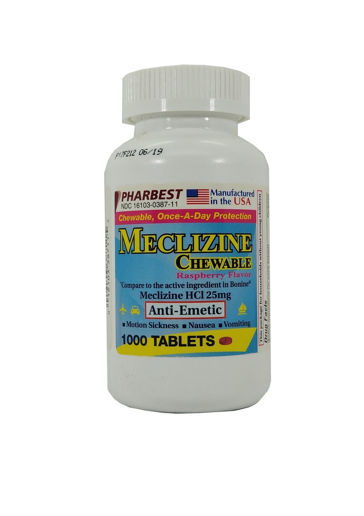 Meclizine 25mg Tabs 1000CT