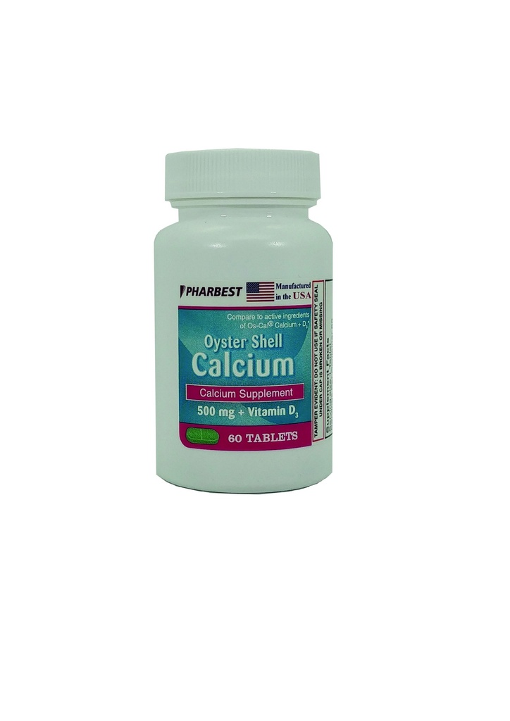 Oyster Shell Calcium 500mg+D Tabs 60CT