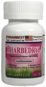 Pharbedryl 50mg Caps Diphenhydramine 100CT
