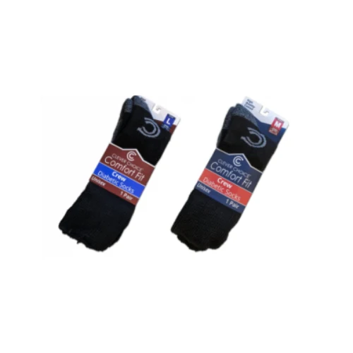 Clever Choice Unisex Diabetic Socks - Crew Large - 1 Pair 12PK