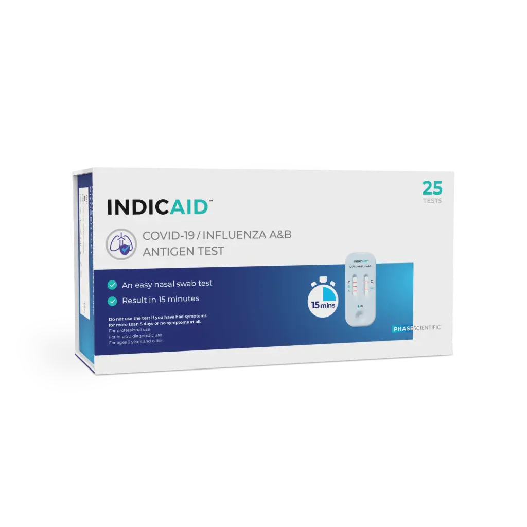 INDICAID COVID-19/FLU A&B 3:1 POC 25/BX