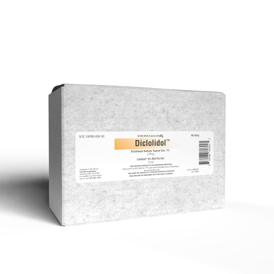 Diclolido Diclofenac 1% Gel, Lidocaine 5% Roll On Gel 100g and 3oz